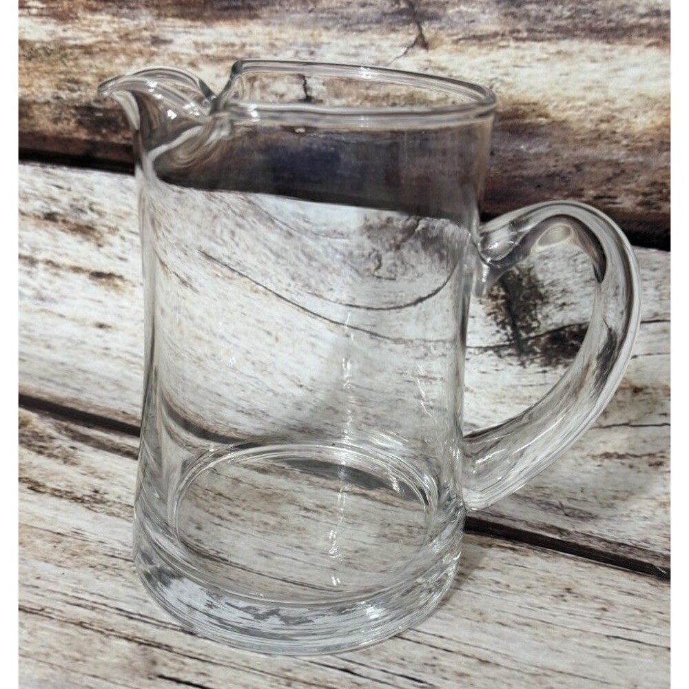 Vintage Beer Pitcher 6” Glass Clear - Picture 4 of 8